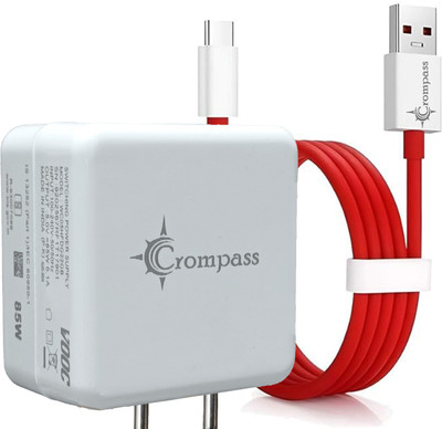 CROMPASS 85 W SuperVOOC 6 A Single Port Mobile Charger with Detachable Cable(White, Cable Included)