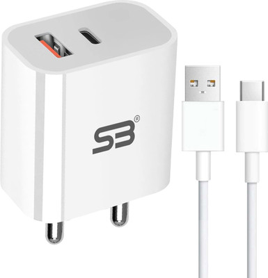 SB 45 W Quick Charge 3.4 A Dual Port Mobile Charger with Detachable Cable(White, Cable Included)