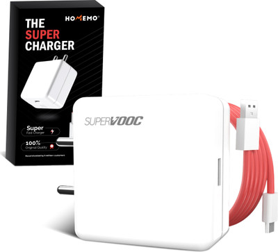 HOMEMO 80 W SuperVOOC 6 A Wall Charger for Mobile with Detachable Cable(White, Cable Included)