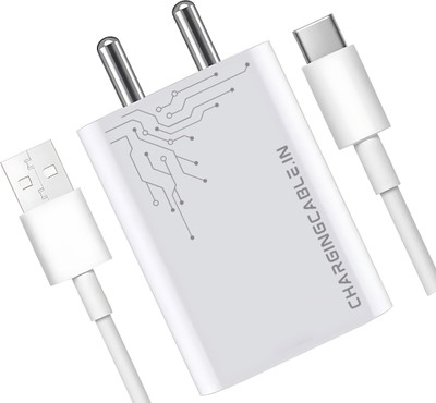 ChargingCable.in 44 W Quick Charge 4.4 A Wall Charger for Mobile with Detachable Cable(White, Cable Included)