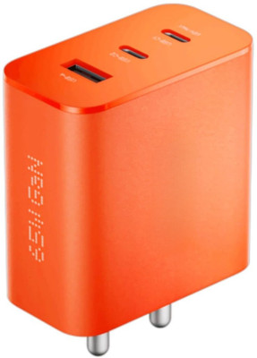 AKCOIZ 65 W GaN 6.5 A Wall Charger for Mobile(Compatible for cmf Phone 1/2 Pro, nothing Phone 3, 3A,2A, Orange)