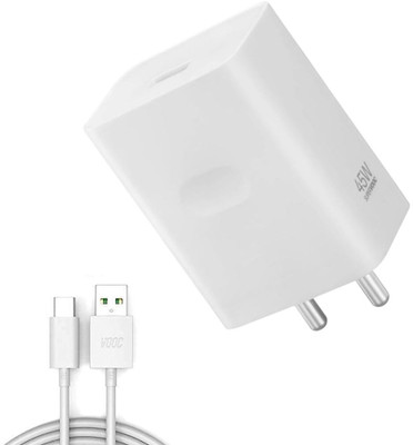 digie 45 W SuperVOOC 5 A Wall Charger for Mobile with Detachable Cable(White, Cable Included)
