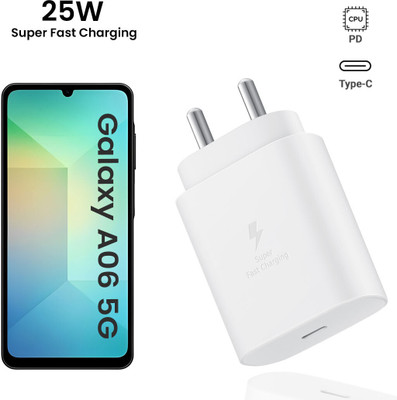 MAK 25 W Quick Charge 3 A Wall Charger for Mobile(White Superfast Charger for Samsung Galaxy A06 5g Charger Adapter)