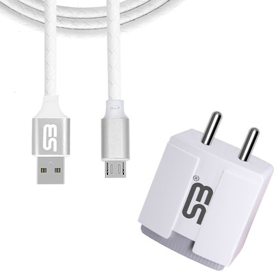 SB 12 W 3.4 A Wall Charger for Mobile with Detachable Cable(White, Cable Included)