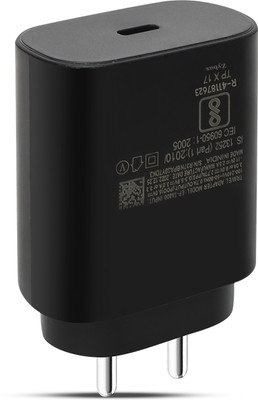 Kizzy 25 W PD 3 A Wall Charger for Mobile(Compatible for samsung Galaxy F15 5g, Black)