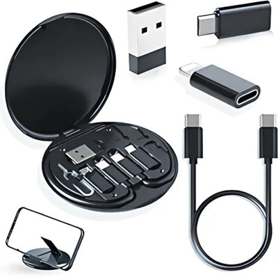 OlivLife Quick Charge 0.2 A Multi-pin Wall Charger for Mobile with Detachable Cable(Black)