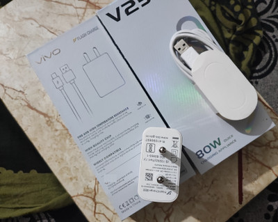 Kizzy 80 W Adaptive Charging 4.8 A Wall Charger for Mobile with Detachable Cable(Charger for VIVO V25 Pro with Type C Cable White, Cable Included)