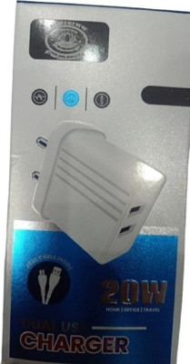 UnicornGlazz Wall Charger for Mobile with Detachable Cable(White)
