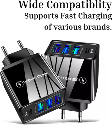 Serios PD 12 A Multi-pin Wall Charger for Mobile(Black)