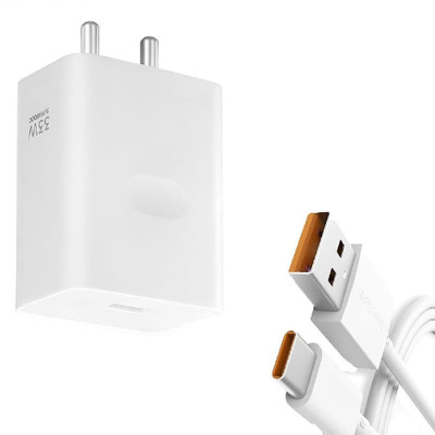Sendrata 33 W SuperVOOC 4 A Wall Charger for Mobile with Detachable Cable(White, Comptaible For 10/ 10 Pro 5G/ 11/ 11x, Cable Included)