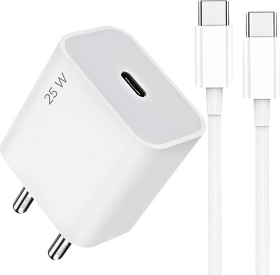 RoarX 25 W Quick Charge 3 A Wall Charger for Mobile with Detachable Cable(White, Cable Included)