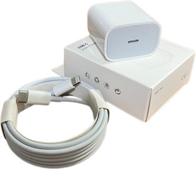 AVEVOUR ORIGINAL 20 W PD 4 A Wall Charger for Mobile with Detachable Cable(Compatible White, iPhone 11/12/13/14 Charger Adapter), White, Cable Included)