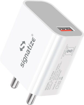 SIGNATIZE Adaptive Charging 3 A Wall Charger for Mobile with Detachable Cable(White, Cable Included)