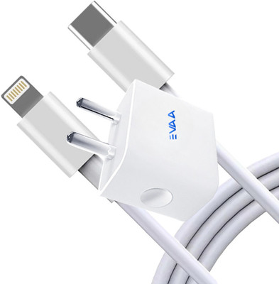 EVAAENTERPRISES 20 W PD 3.6 A Wall Charger for Mobile with Detachable Cable(White, Cable Included)