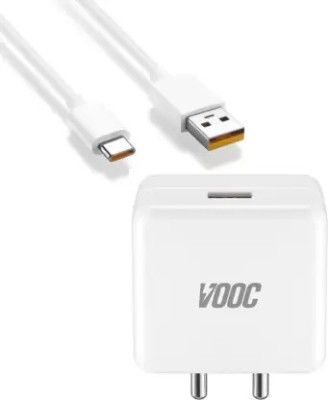 Desitech 20 W VOOC 4 A Mobile Charger with Detachable Cable(White Vooc Flash Power Adapter 5V, 4A 20W Wall Charge, Cable Included)
