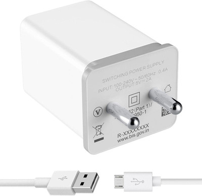TROST 2 A Wall Charger for Mobile with Detachable Cable(White, Cable Included)