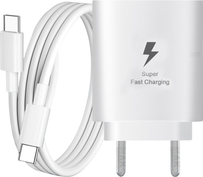 MAK 25 W Supercharge 3.1 A Wall Charger for Mobile with Detachable Cable(White, Cable Included)