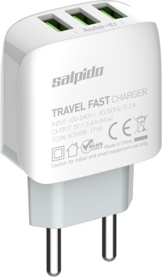 Salpido 17 W 3.4 A Multiport Mobile Charger with Detachable Cable(White)