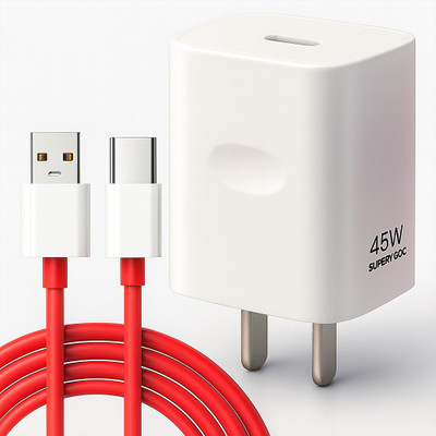 RVAT 45 W SuperVOOC 5 A Wall Charger for Mobile with Detachable Cable(White, Cable Included)