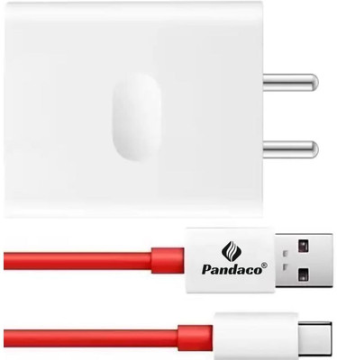 Pandaco 80 W SuperVOOC 6 A Wall Charger for Mobile with Detachable Cable(White, Red, Cable Included)