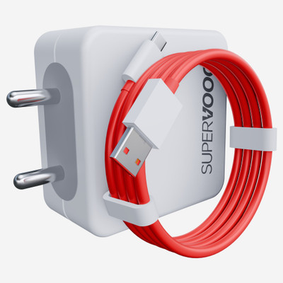 eraa 65 W SuperVOOC 6 A Wall Charger for Mobile with Detachable Cable(White, Red, Cable Included)