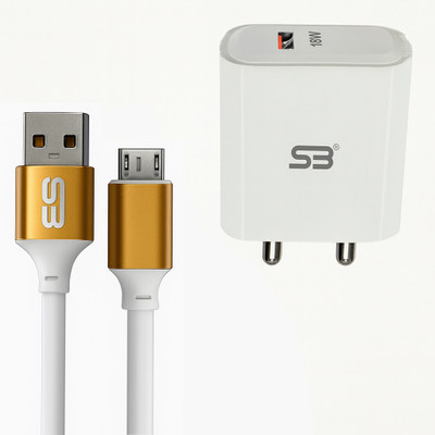 shopbucket 18 W 3 A Wall Charger for Mobile with Detachable Cable(White, Cable Included)