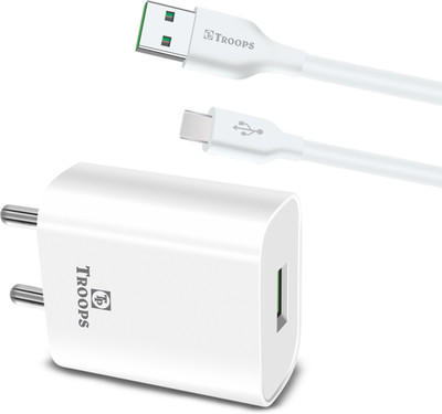 TP TROOPS 15 W 2.1 A Wall Charger for Mobile with Detachable Cable(chargr with Type C, Cable Included)