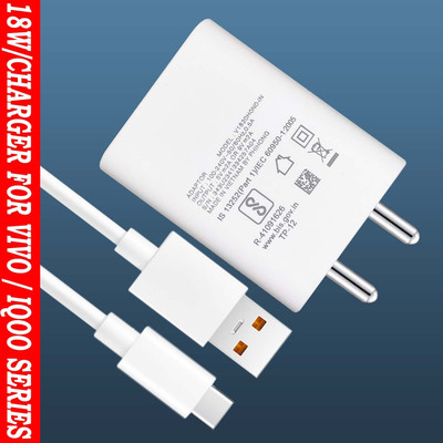 Kizzy 18 W Quick Charge 2 A Wall Charger for Mobile with Detachable Cable(White, 18W FlashCharge For VIVO / iQOO Models, Cable Included)