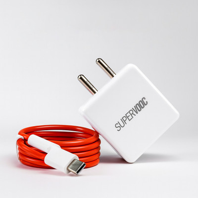 CLAT 80 W SuperVOOC 6 A Wall Charger for Mobile with Detachable Cable(White, Cable Included)