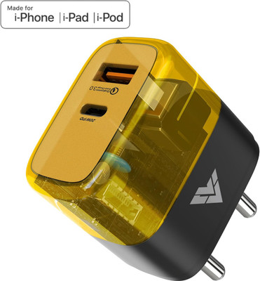 DR VAKU 20 W Quick Charge 3.1 A Multi-pin Wall Charger for Mobile(Yellow & Black)