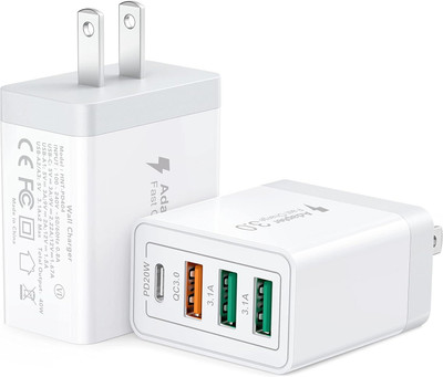 Muvit 36 W Quick Charge 2.4 A Wall Charger for Mobile(White)