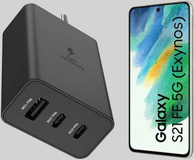 Kizzy 65 W PD 6 A Wall Charger for Mobile(for Samsung Galaxy S21 FE 5G Adapter)