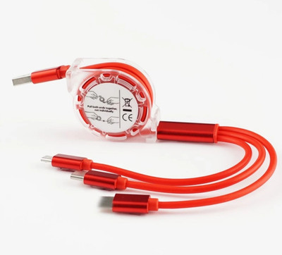 SANNO WORLD 3 A Wall Charger for Mobile with Detachable Cable(Red)
