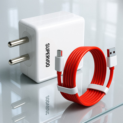 Iberls 65 W SuperVOOC 4 A Wall Charger for Mobile(for Nord 5/CE5/4/CE4, Cable Included)