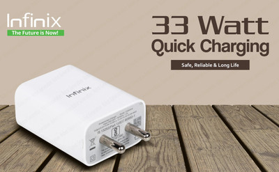 Infinix 33 W Supercharge 3.4 A Wall Charger for Mobile(White)