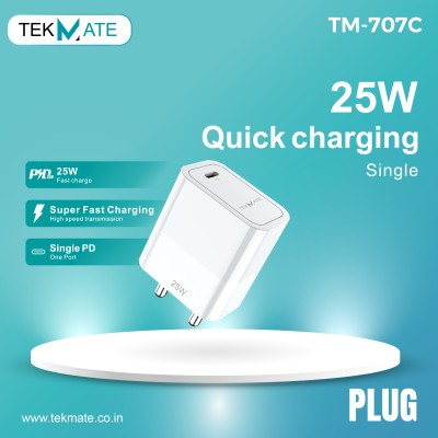 TEKMATE PD Mobile Charger with Detachable Cable(White, Cable Included)