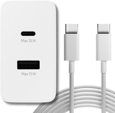 ChargHunt 35 W PD 3 A Wall Charger for Mobile with Detachable Cable(White, Cable Included)