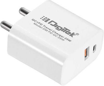 DIGITEK 25 W PD 3 A Wall Charger for Mobile(White)