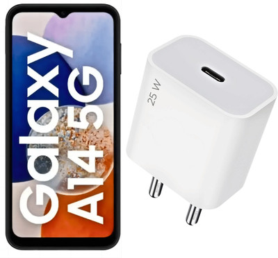 RoarX 25 W Quick Charge 3.1 A Wall Charger for Mobile(White, 25w adapter For Samsung A14 5G type c adapter)