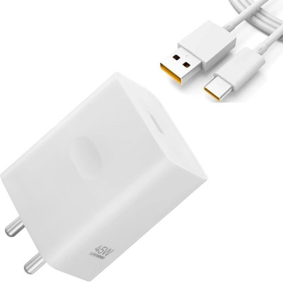 digie 45 W SuperVOOC 5 A Wall Charger for Mobile with Detachable Cable(White, Cable Included)