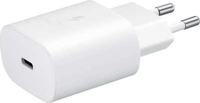 Prifakt 25 W HyperCharge 3.1 A Wall Charger for Mobile with Detachable Cable(White, 25W charger type c samsung 25w charger compatible, Cable Included)