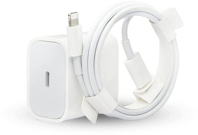 Avaxon 20 W PD 2 A Wall Charger for Mobile with Detachable Cable(20W Fast Adapter Charger lightning Cable Compatible with i phone, White, Cable Included)