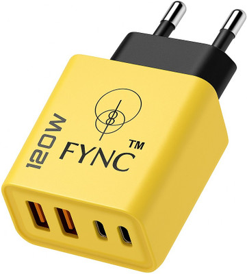 FYNC 120 W Quick Charge 5 A Wall Charger for Mobile(Yellow)