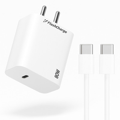 RVAT 80 W PD 7.3 A Wall Charger for Mobile with Detachable Cable(White, Cable Included)