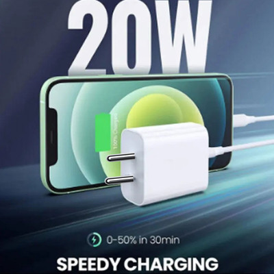 MARS 20 W PD 3.1 A Wall Charger for Mobile with Detachable Cable(iphone 20 w charger,White, Cable Included)