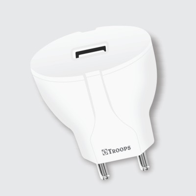 TP TROOPS 2.4 A Wall Charger for Mobile with Detachable Cable(White, Charger with Micro Cable, Cable Included)