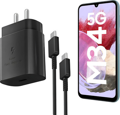 Kizzy 25 W PD 3 A Wall Charger for Mobile with Detachable Cable(Black, Cable Included)