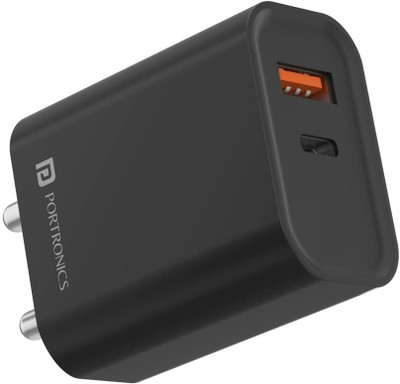 Portronics 0.2 A Wall Charger for Mobile(Black)