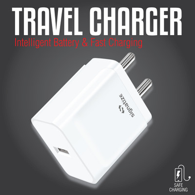SIGNATIZE Quick Charge 2.1 A Wall Charger for Mobile with Detachable Cable(White)