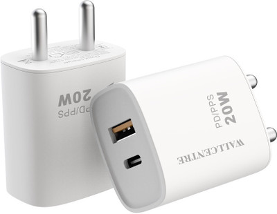Wallcentre 20 W PD 3 A Wall Charger for Mobile with Detachable Cable(White)